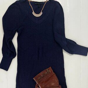 Blue Dress and Boots Outfit